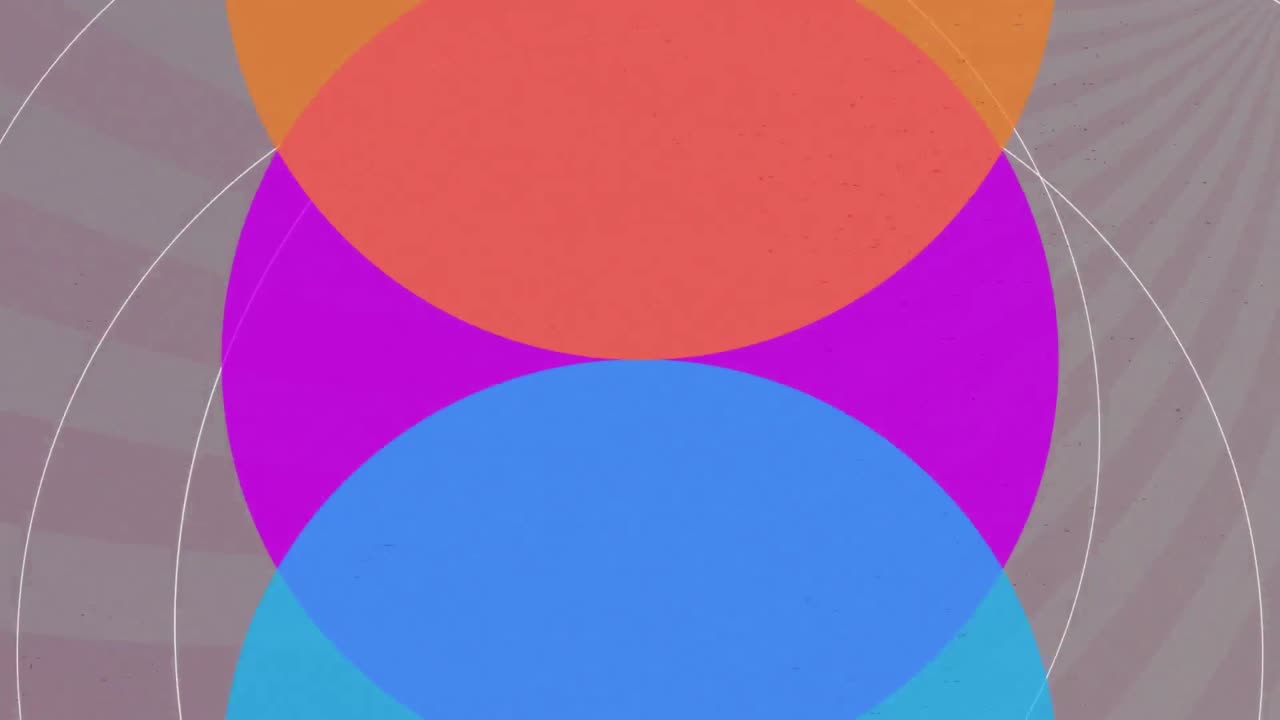 구부러진 줄무 ⁇ 와 원으로 변화하는 패턴의 애니메이션