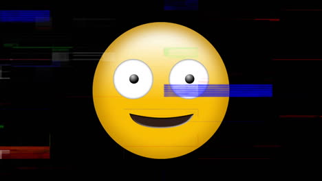 emoji parpadeante y ruido de píxeles