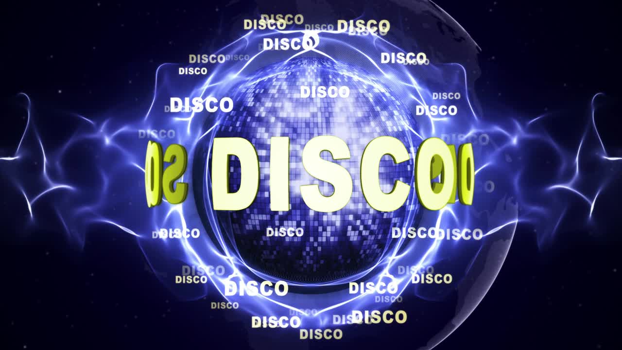 DISCO Text Animation and Disco Ball, Loop