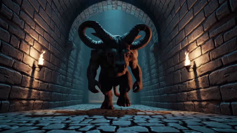 monster in a dark dungeon