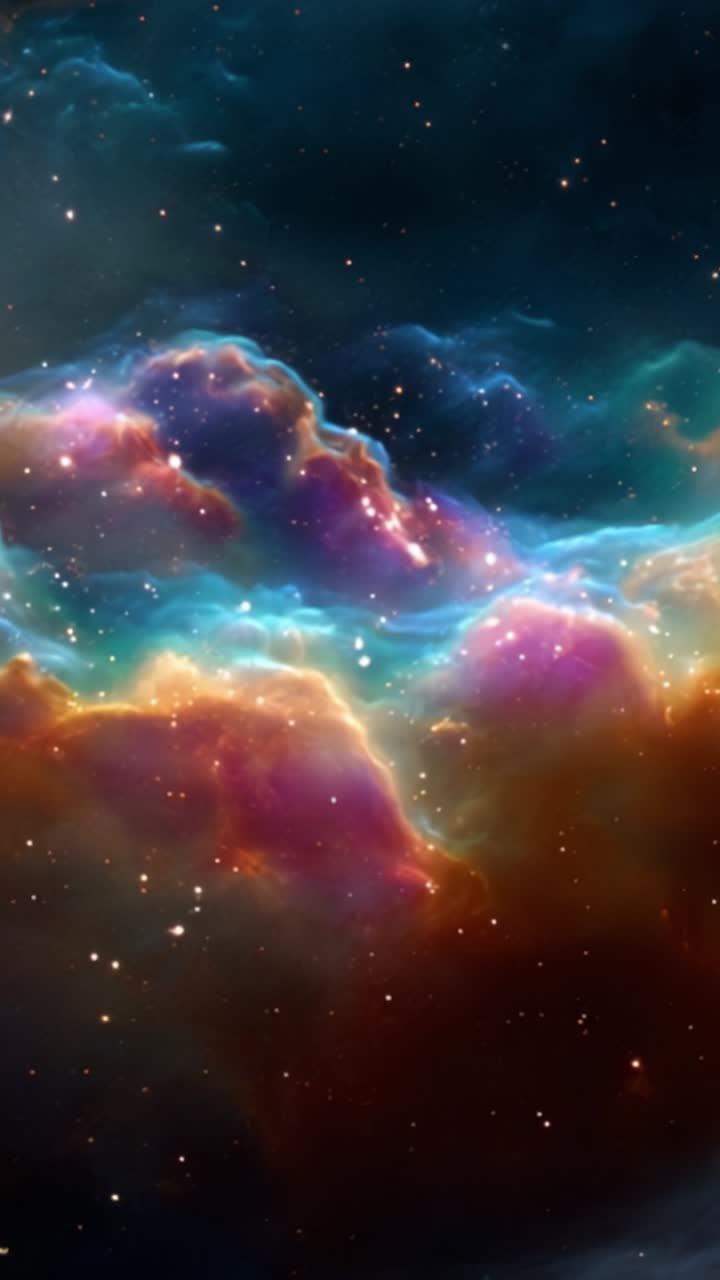A Stunning Cosmic Display of Colorful Nebulae Set Against the Infinite Darkness of Space, Capturing the Beauty of Stellar Evolution and Interstellar Gases