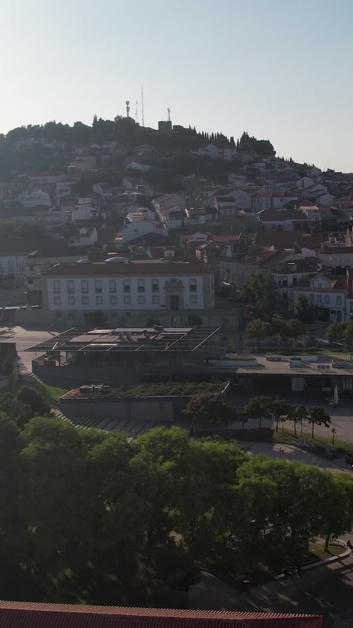 Aerial Vertical View City of Castelo branco in Portugal