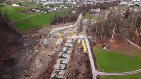 Construction-site-of-wood-clearing-in-Swiss-suburb-area