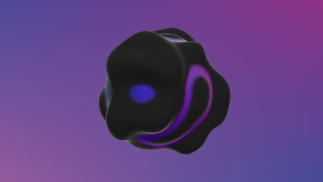 las líneas giratorias circunscriben la esfera negra, creando una imagen cautivadora.