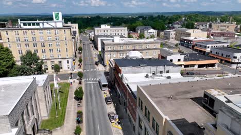 aerial slow street level push beckley west virginia, small town america