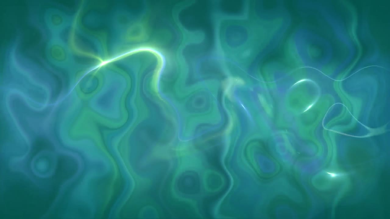 액체 녹색에서 파란색 배경 위에 반 ⁇ 이는 빛의 흔적의 애니메이션
