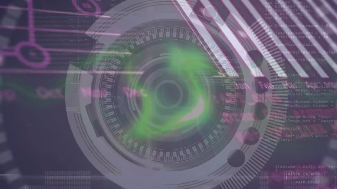 animación del procesamiento de datos sobre el escaneo de alcance sobre fondo negro