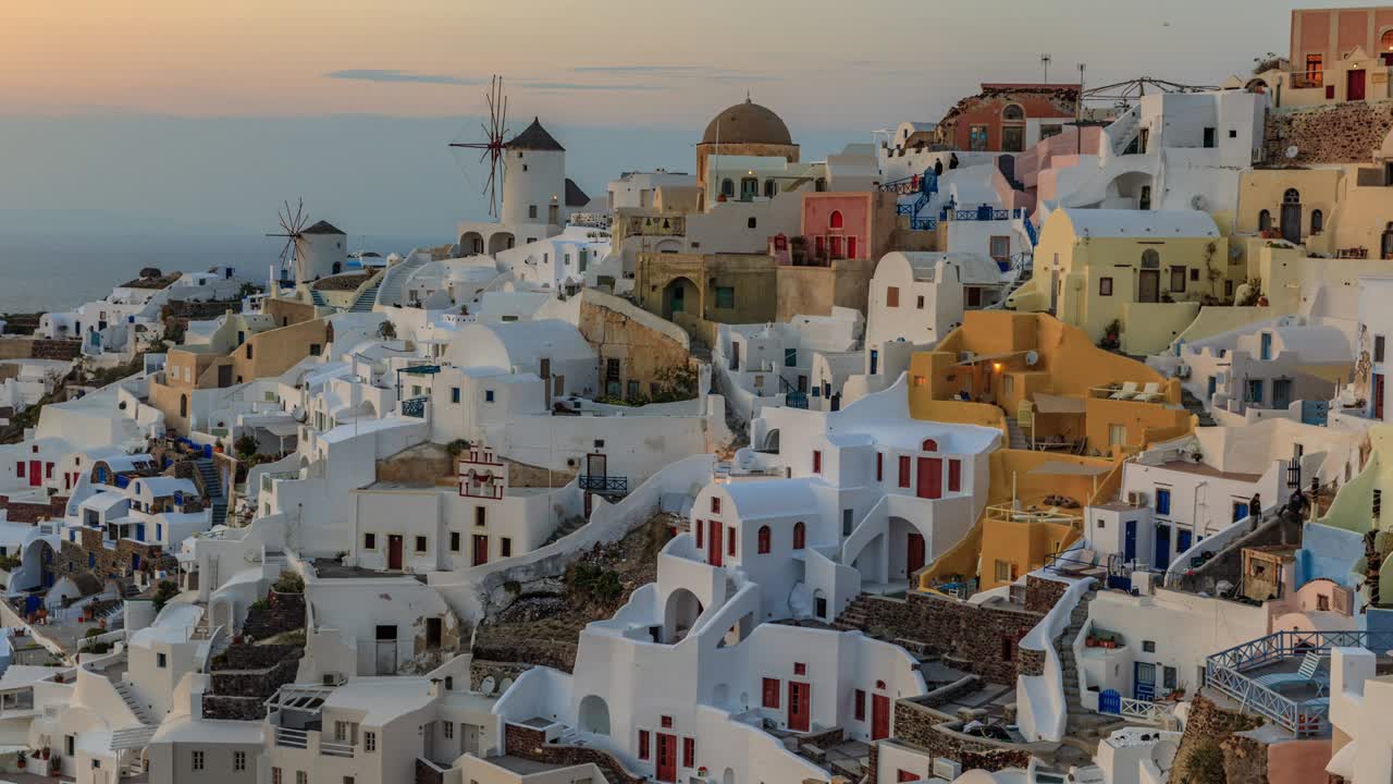 puesta de sol en oia, santorini