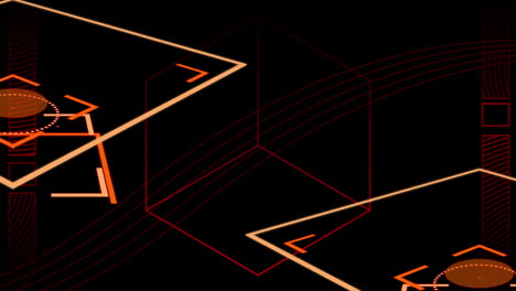 animación de formas geométricas rojas sobre fondo negro