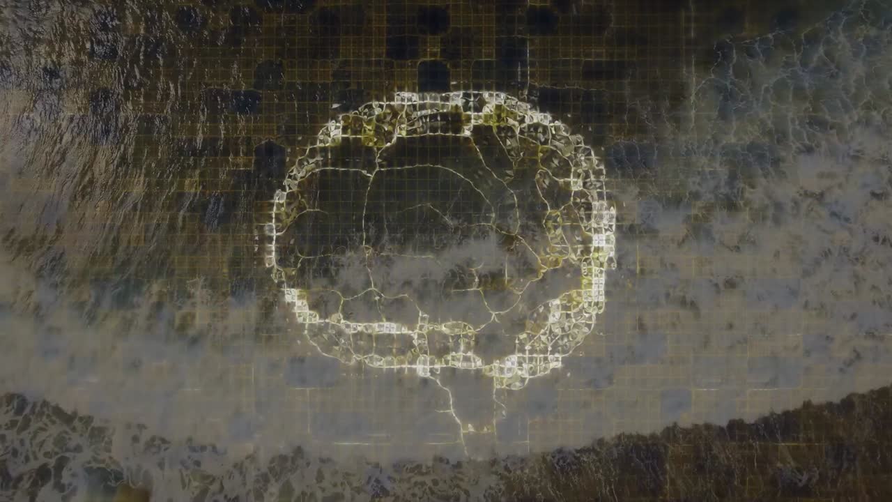 animación del cerebro humano sobre el paisaje marino