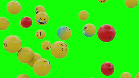 3d emojis simulation on green screen with alpha matte