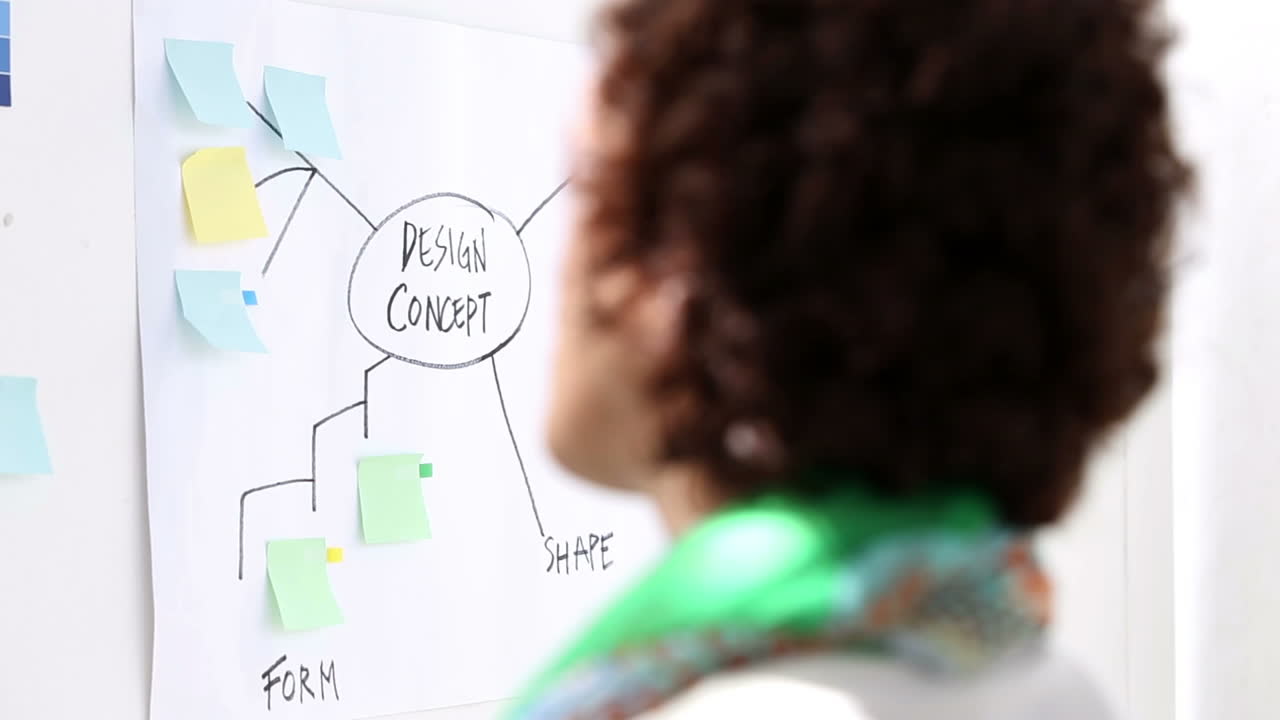 mujer buscando tablero creativo