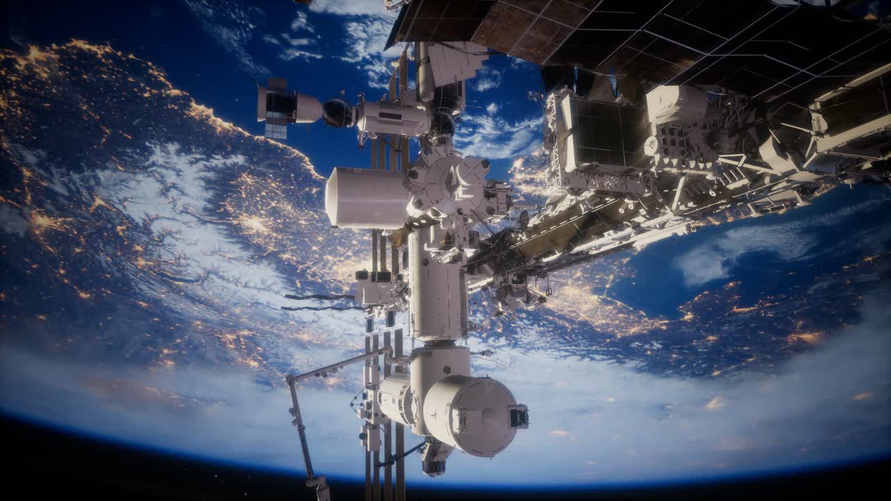 la tierra y la estación espacial iss