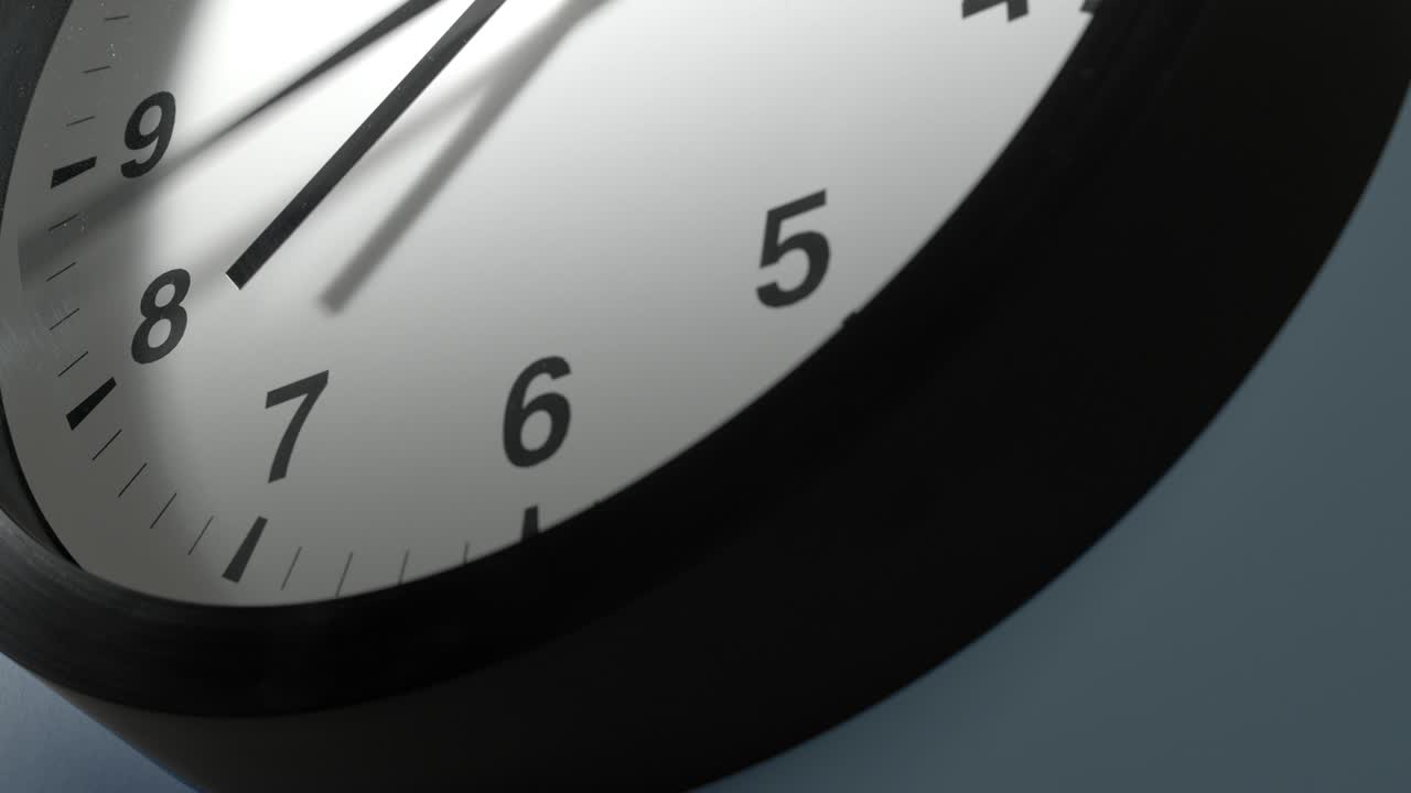 Clock Face on Light Blue Wall in Time Lapse