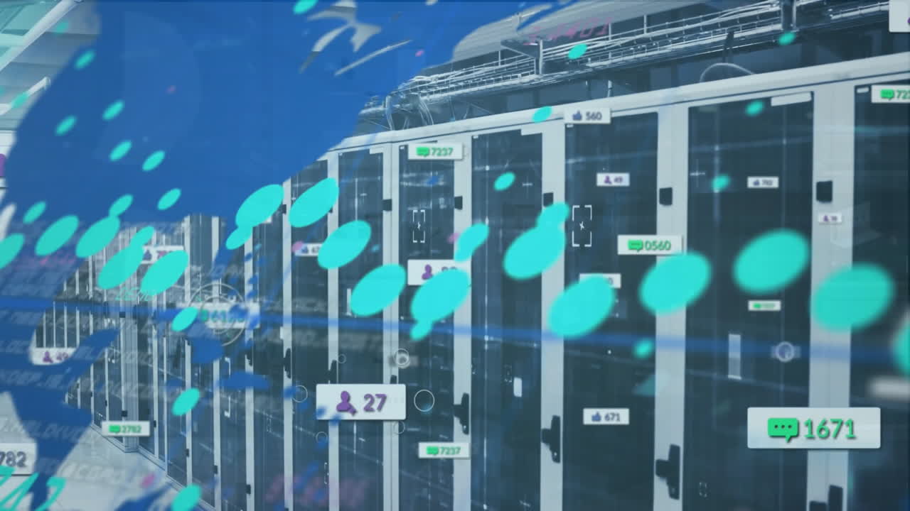 서버 에서 세계 지도 및 미디어 아이콘의 애니메이션