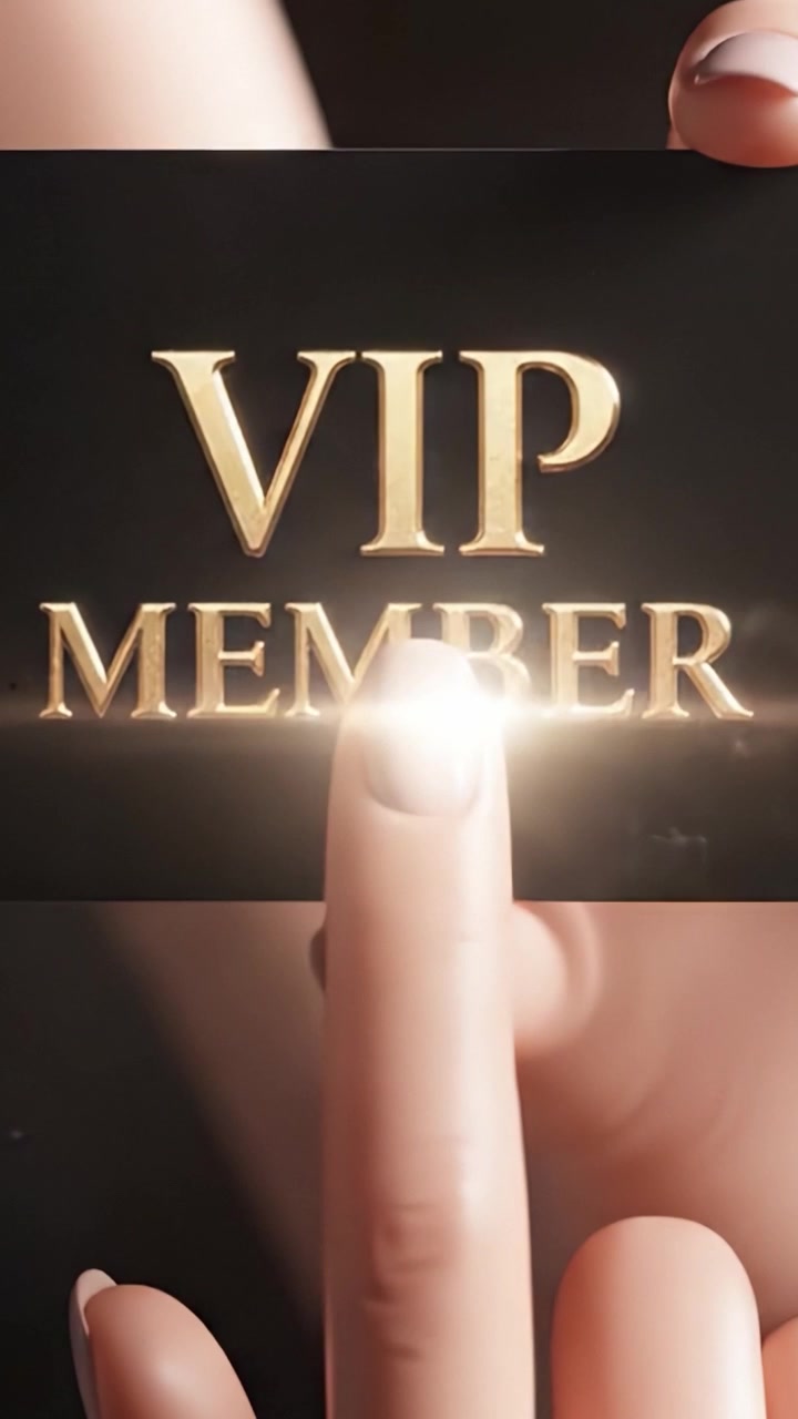 Vue rapprochée d'une main tenant une carte dorée brillante 'MEMBRE VIP', soulignant l'exclusivité et le statut dans un environnement glamour avec une présentation élégante.
