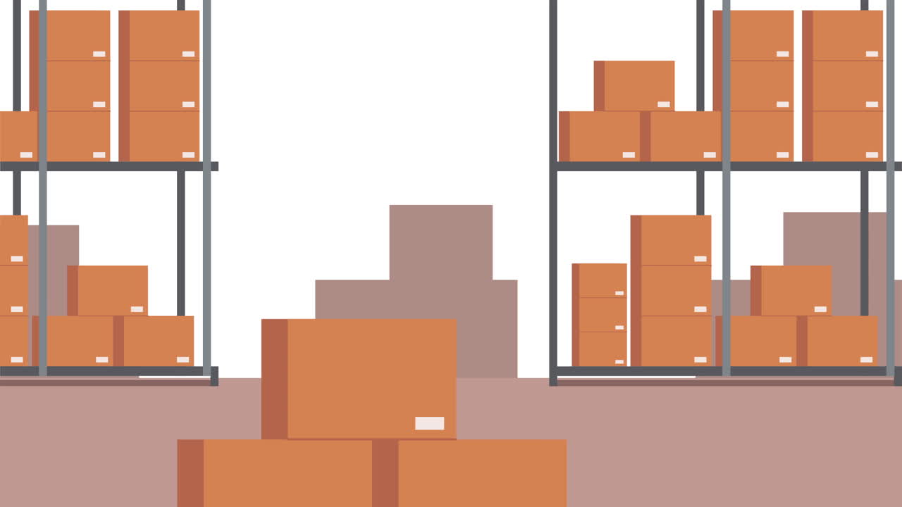 Warehouse Storage with Cardboard Boxes