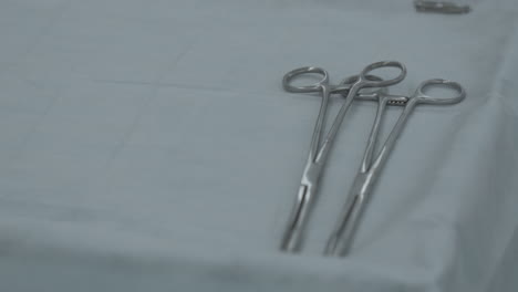 surgical clamps on sterile field