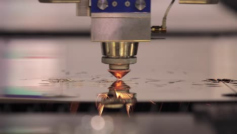 cnc laser cutting of metal, modern industrial technology.