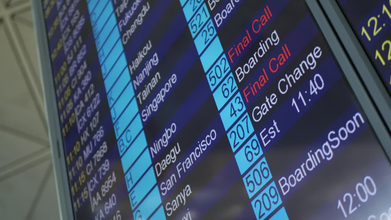 국제 공항 출발 보드