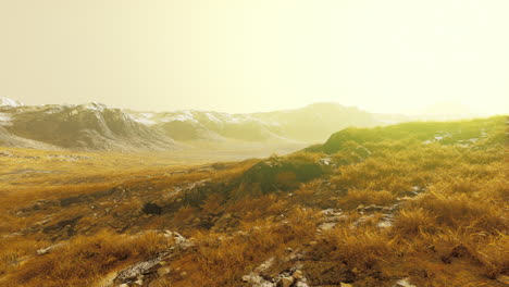 golden hour mountain range landscape