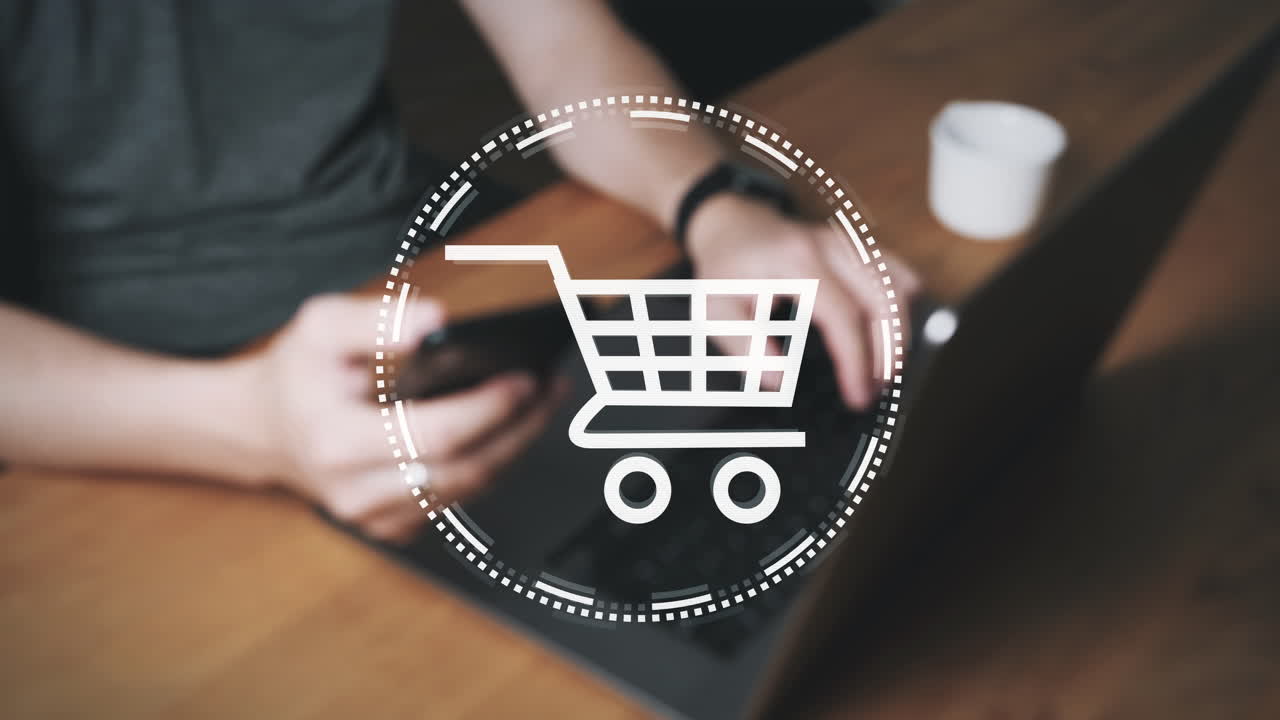 анимированный символ корзины для покупок