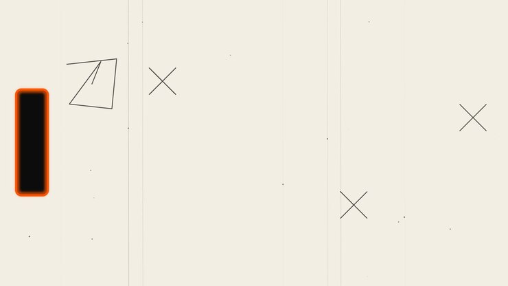 Abstract Minimalist Animation with Geometric Shapes and Film Grain Texture