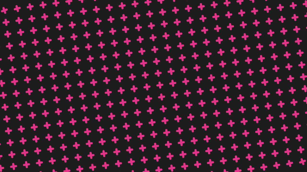 Motivo a croce geometrico: punti neri e rosa che si ripetono