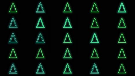 Christmas-neon-trees-icons-pattern-on-black-gradient