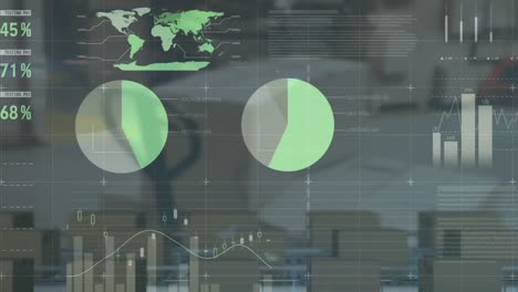 Animación-De-Gráficos-Y-Datos-Financieros-Sobre-Paquetes-En-Almacén