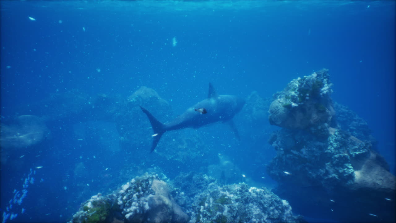 Great White Shark Swimming in the Ocean