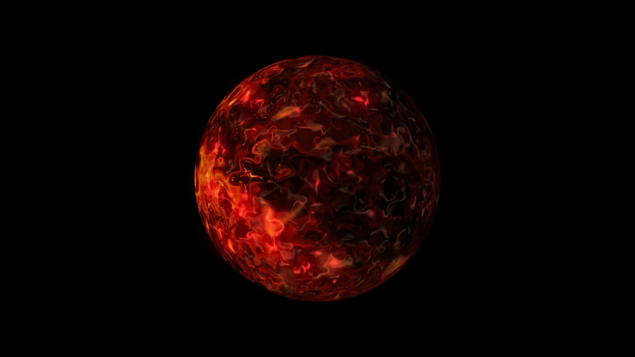 animación de bucle sin fin abstracta de ciencia ficción bola de plasma roja canal alfa aislado usando prores de tiempo rápido 4444. bola de plasma de fantasía roja futurista bucle sin costuras. esfera de energía roja mágica abstracta.