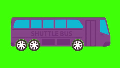 animación de un icono de autobús en una pantalla verde