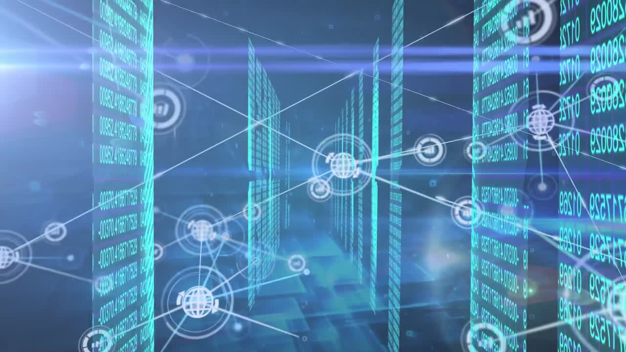 조명과 서버를 통한 연결의 애니메이션