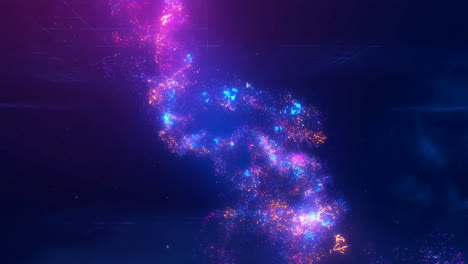 abstract flowing particle stream in cosmic colors