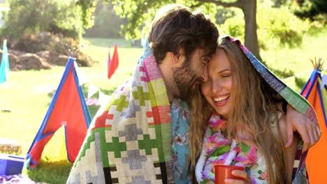 hipster couple smiling and posing