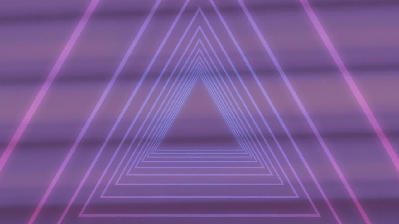 animación de un túnel brillante de neón sobre un fondo púrpura