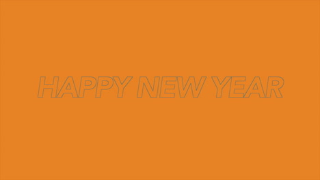 Frohes-Neues-Jahr-Text-Auf-Orangefarbenem,-Modernem-Farbverlauf