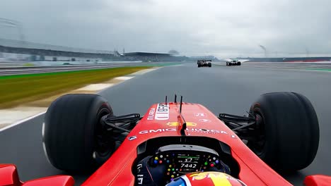 f1 race in the rain