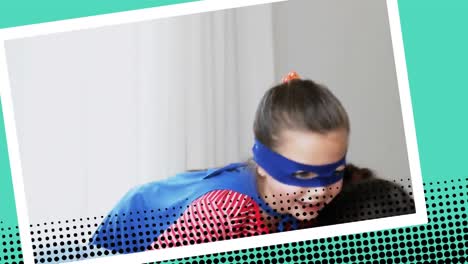 moeder en dochter spelen superheld.