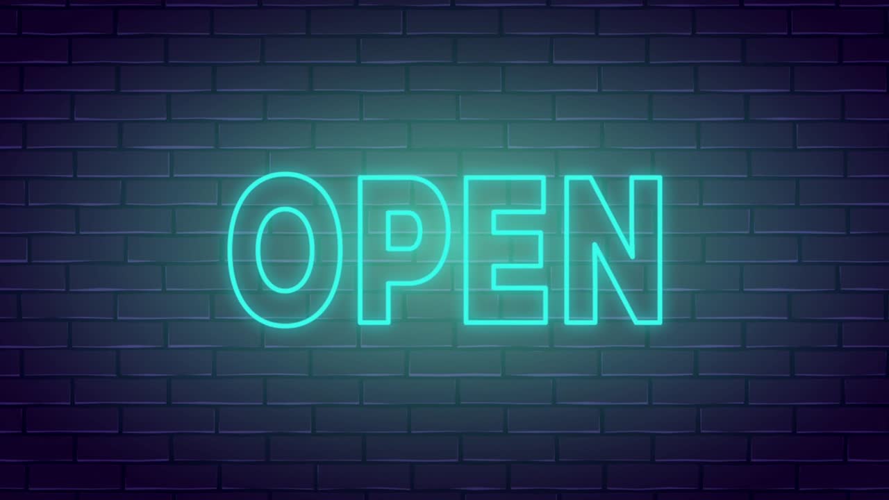 open neon sign