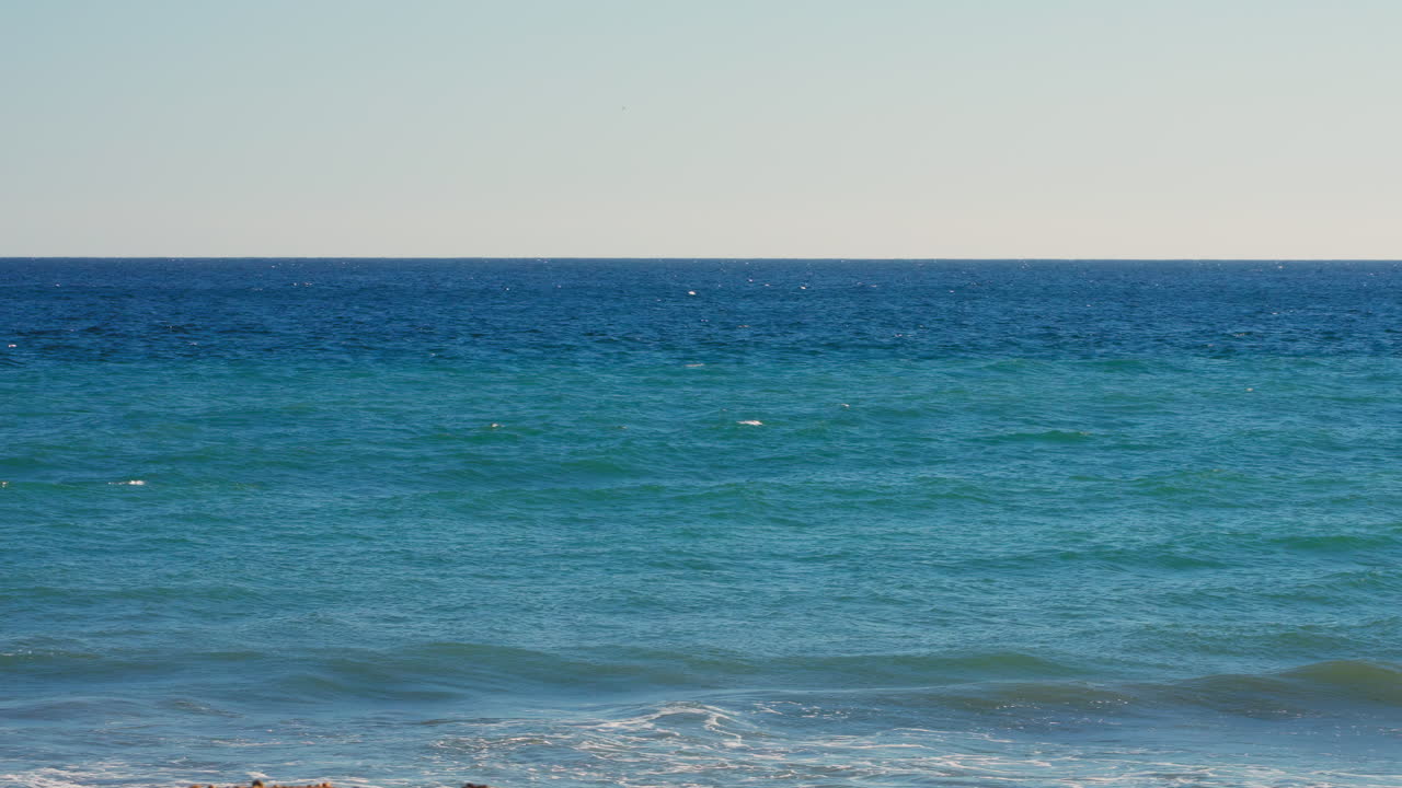Beach waves on a windy day