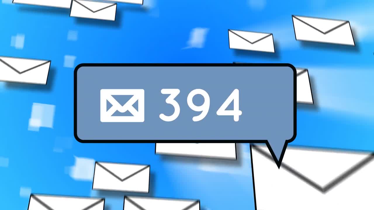 Message bubble icon and envelopes