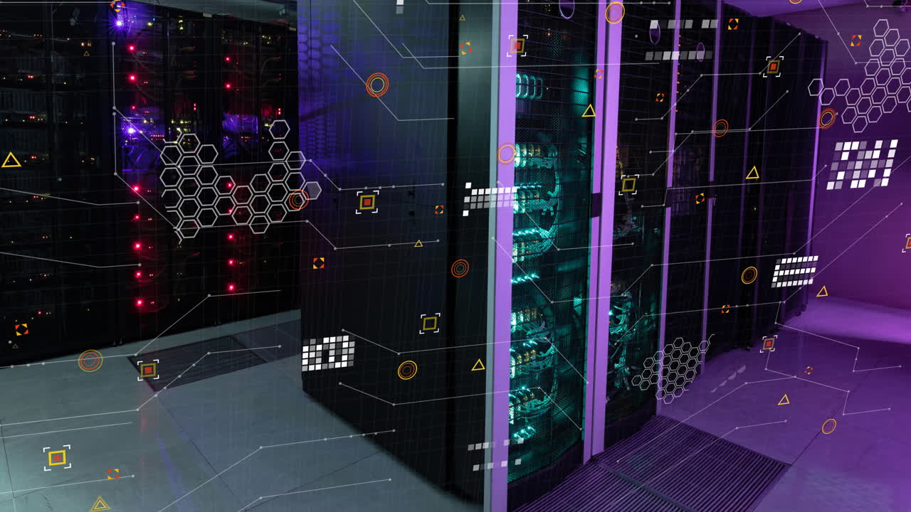 Animation of data processing over computer servers