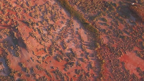 australian desert bush fire scorched from aerial drone tilt up