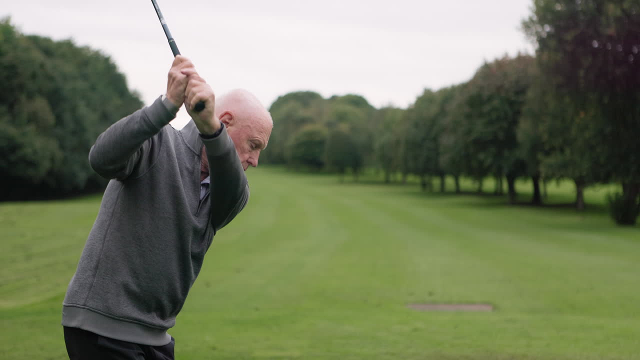 A golfer on a golf course