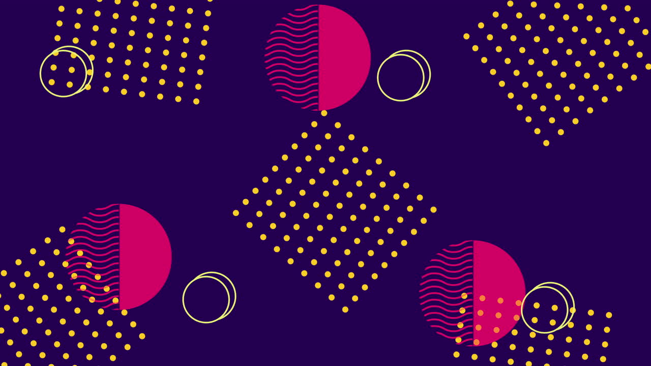 colores y figuras geométricas en animación de fondo azul