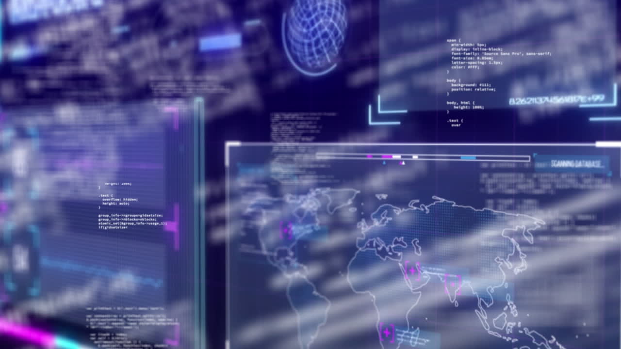 animación del procesamiento de datos en la interfaz