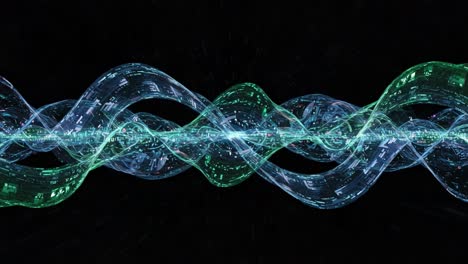 dynamic waves of digital data flowing through a cybernetic landscape, representing the fusion of technology and information in a visual symphony