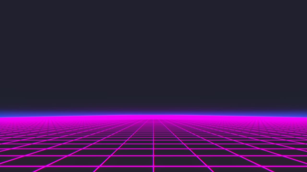 Synthwave wireframe net 80s Retro Futurism Background 3d illustration render seamless loop